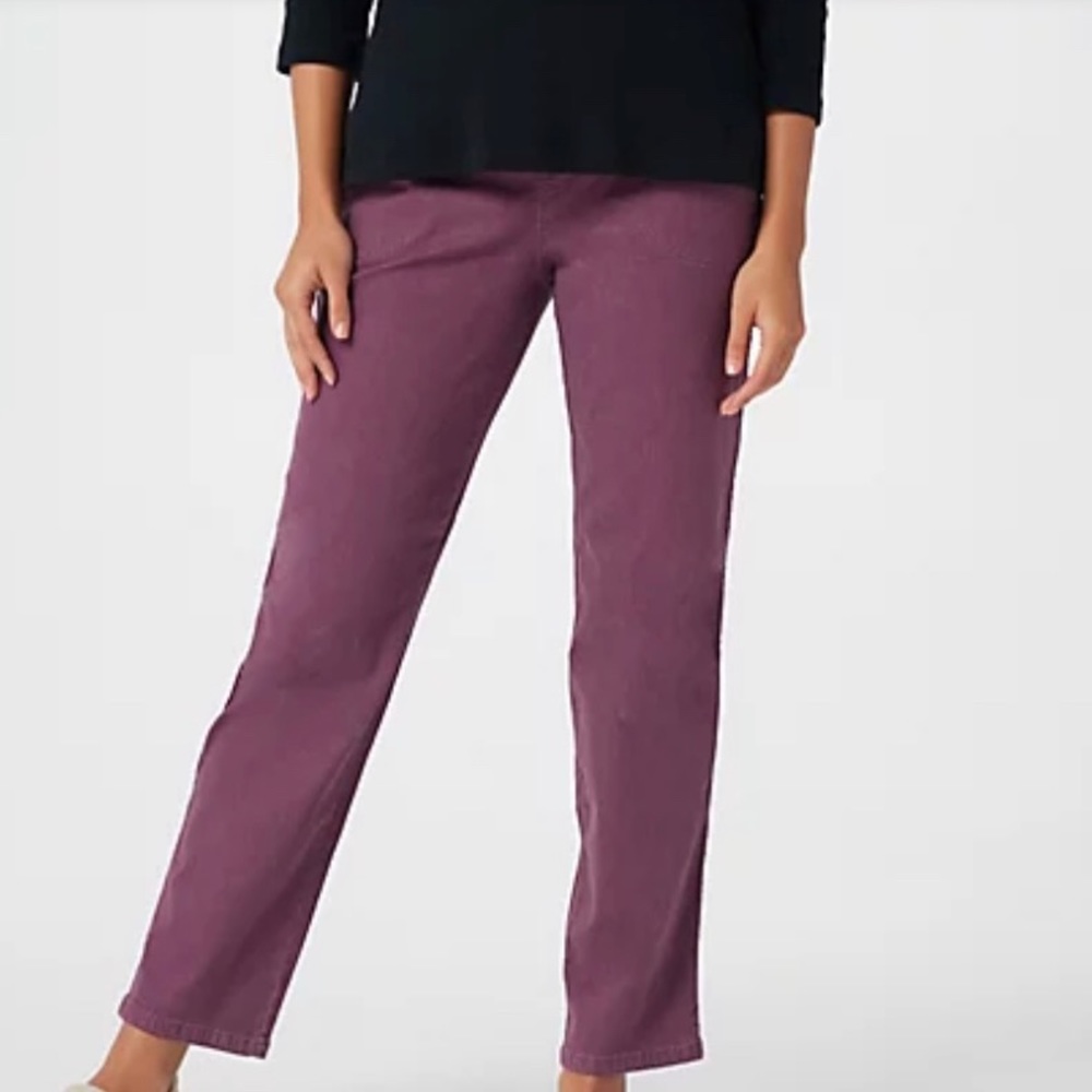 Denim&Co ‘How Timeless’ Petite 4-Pocket Pull-on Jeans - New Amethyst (A262866)